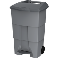 Cosmoplast, Step On Waste Bin 100 Liters with Wheels, Grey