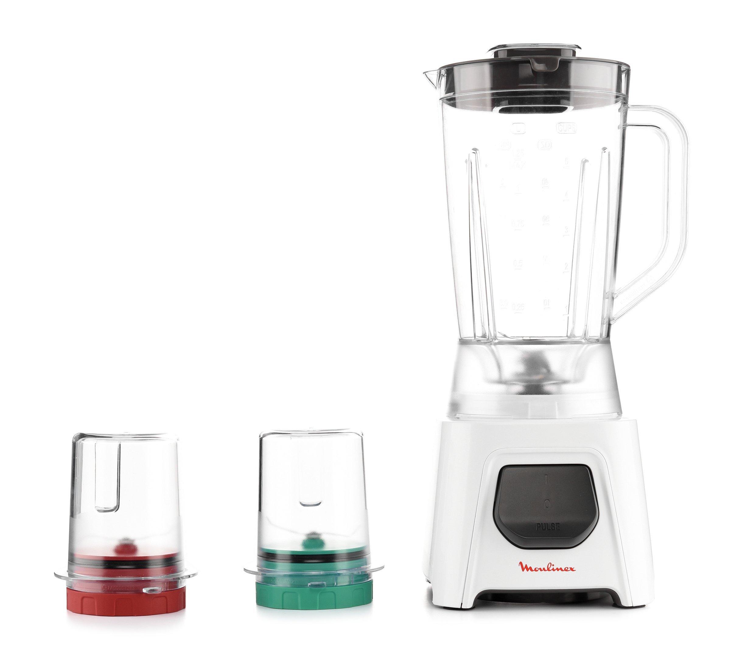 Moulinex Blendeo Blender, 2 Grinder and Chopper, 450W, 1.5L, White ...