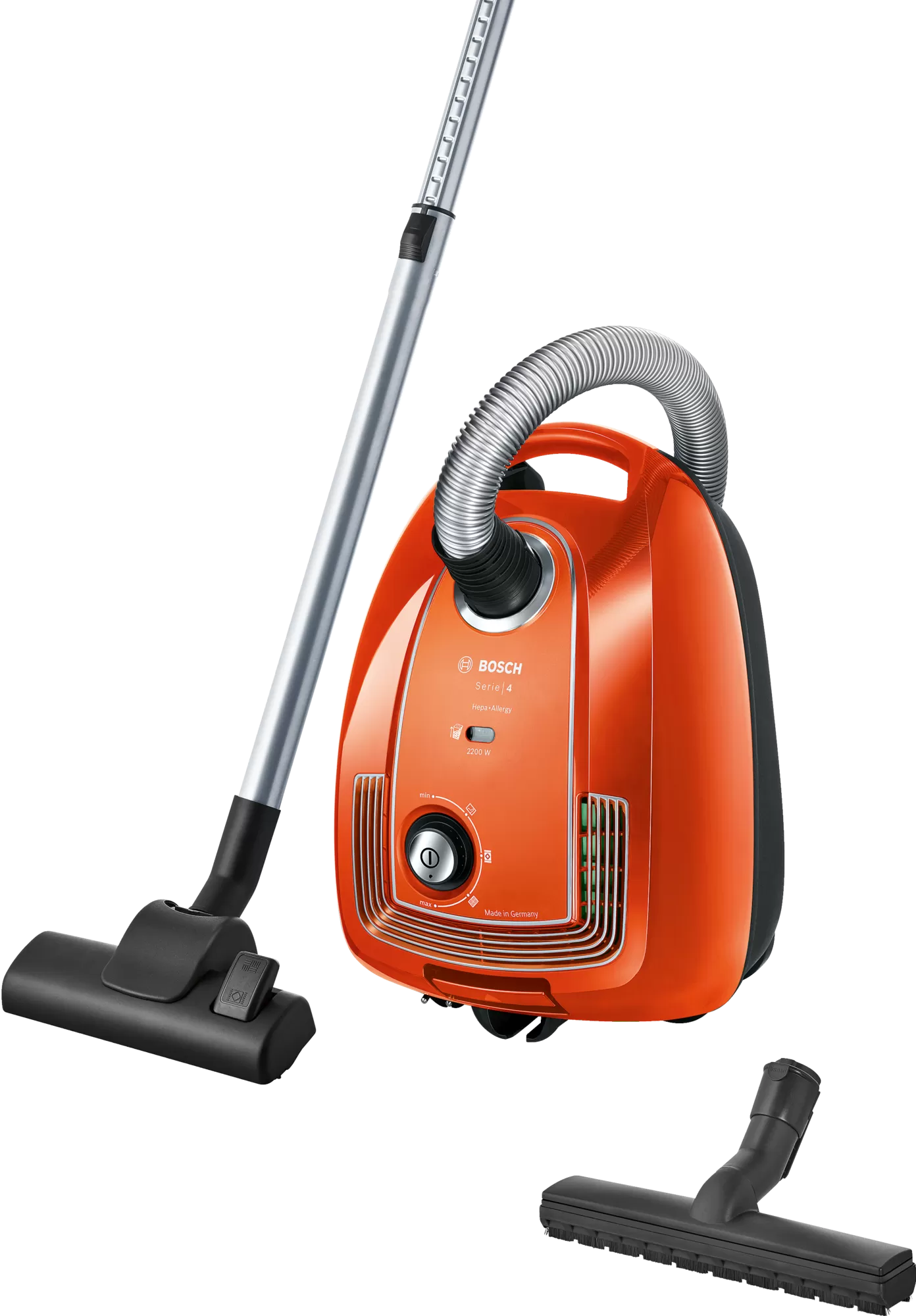 Bosch SERIE 4 4.0L Canister Vacuum Cleaner Dry Clean Bag 2200W Orange