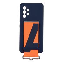 Samsung Galaxy A53 Silicone Cover with Strap, Navy