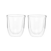 Delonghi 190ml 2pcs Cappuccino Thermal Glass Cup Sets Clear White