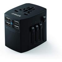 Anker Universal Travel Adapter, 40 Watts, 4 USB Ports, Black