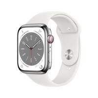 Apple Watch Series 8 GPS + Cellular 45mm Silver  Case with White Sport Band