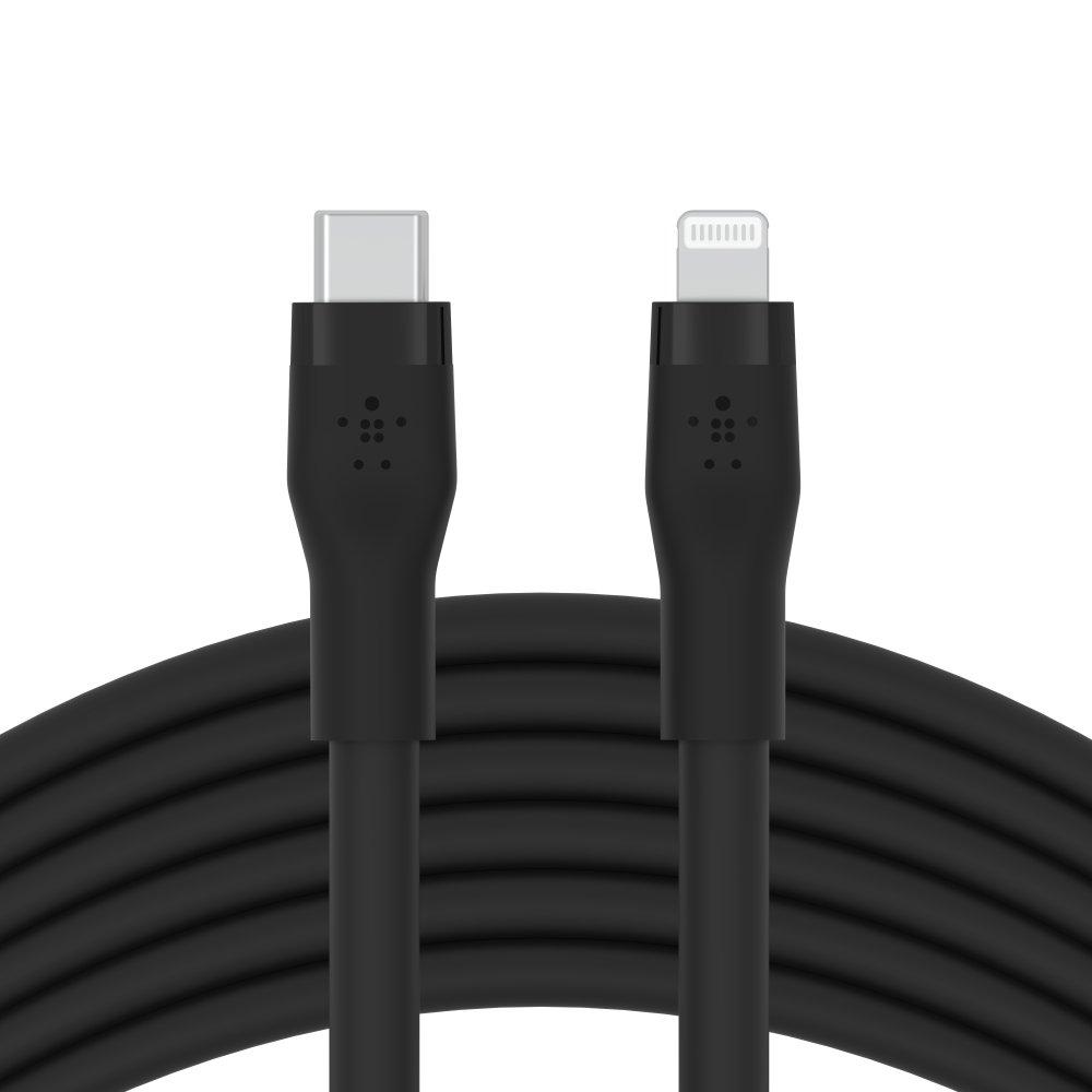 Belkin Cable Silicone Lightning to Type-C 3M, Black - eXtra