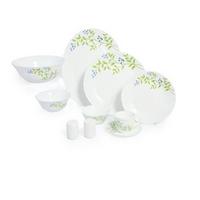 La Opala 56 Pcs Dinner Set White& Green.