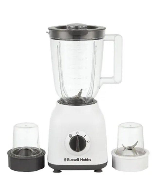 Russell Hobbs 1.5L Blender, 3 Speeds, 2 Blades, 3 Pcs, White eXtra Oman