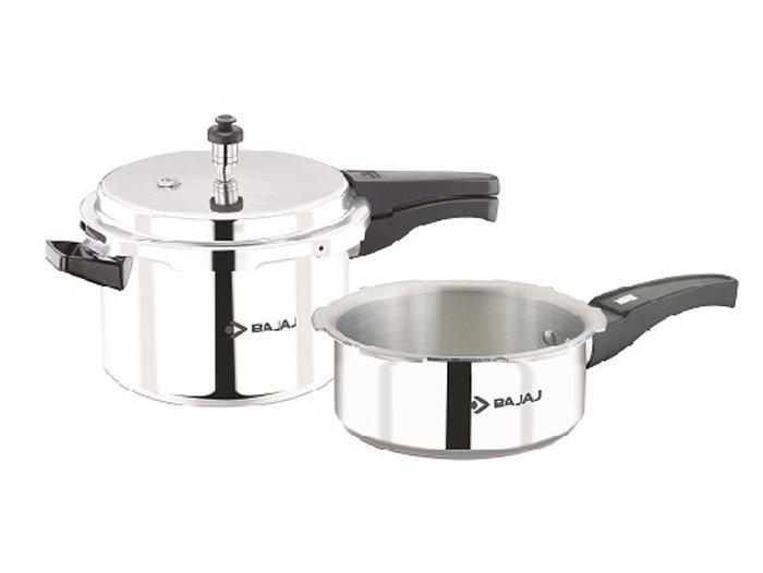 Bajaj 3.5 & 5 Ltr Combo Pressure Cooker Silver. eXtra Oman