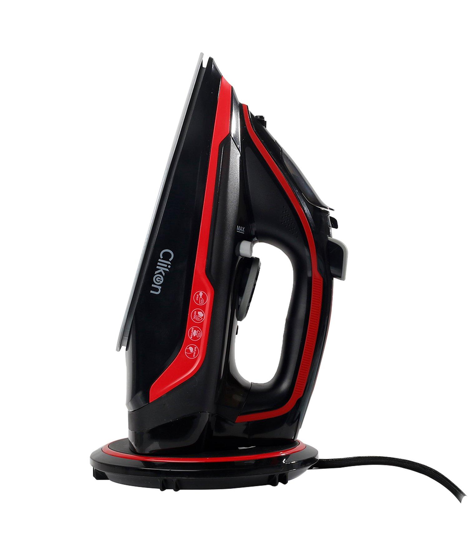 Clikon Cordless Steam Iron With NonStick Ceramic Soleplate 2400W Red