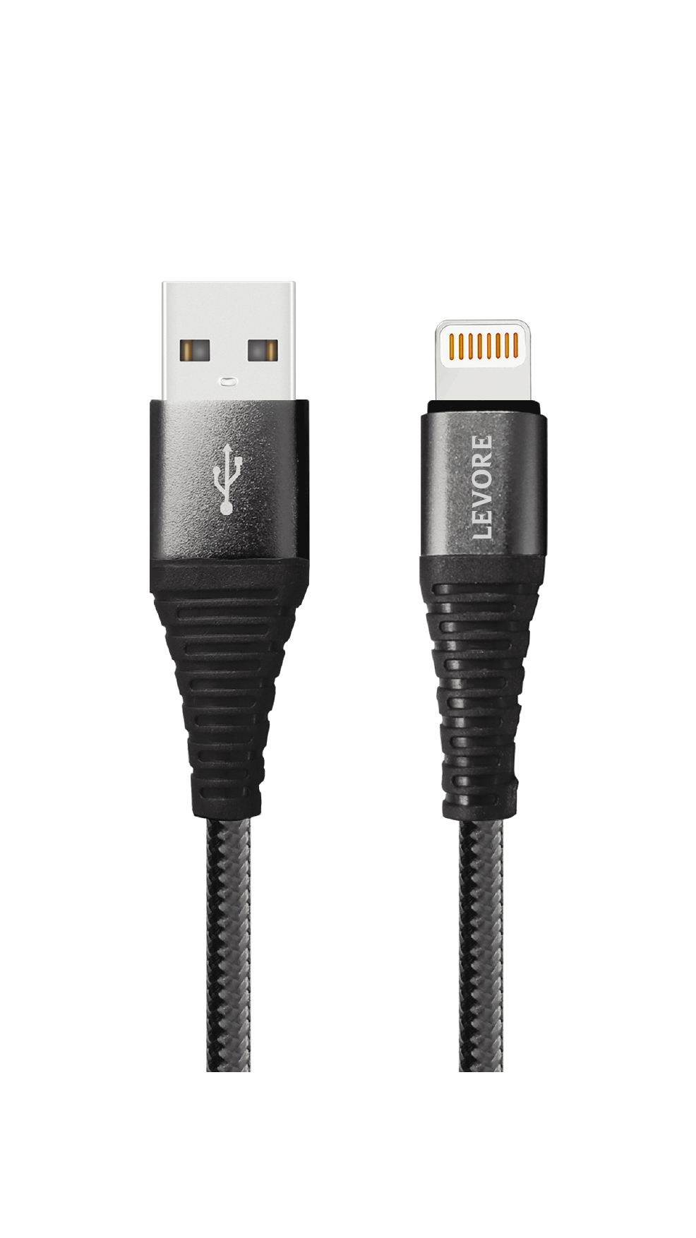 Levore Lightning Nylon Cable, MFI Certified, 1.8M, Black eXtra
