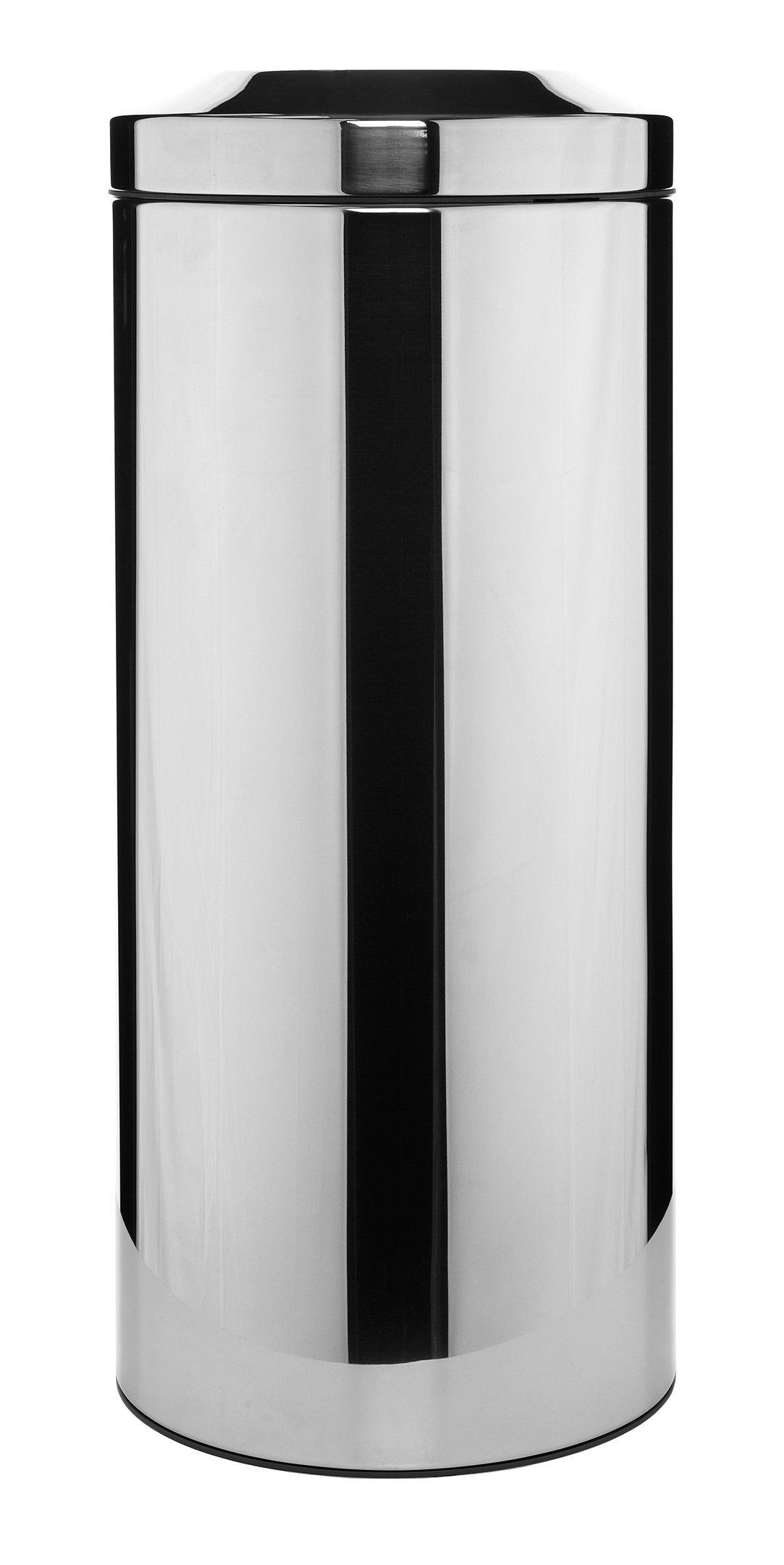Brabantia, Flame Guard Waste Paper Bin, 30 Litre, Brilliant Steel eXtra