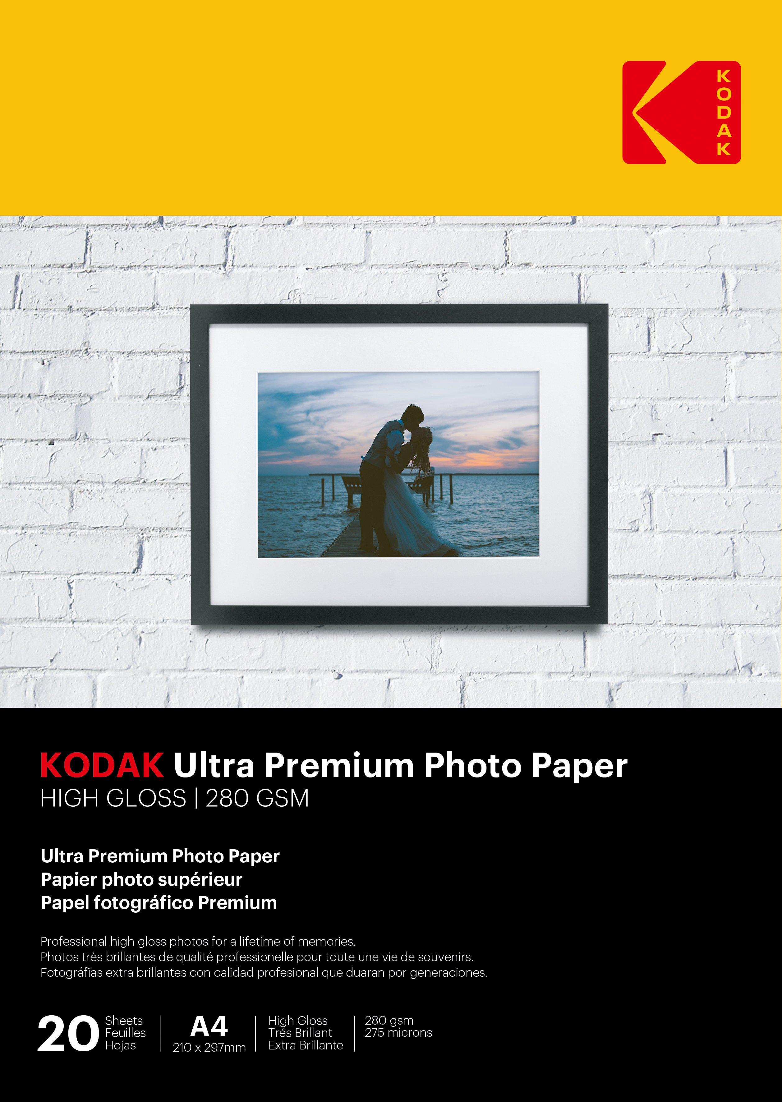 KODAK Ultra Glossy Premium Photo Paper, A4, 20 Photo ppr, 280 GSM ...