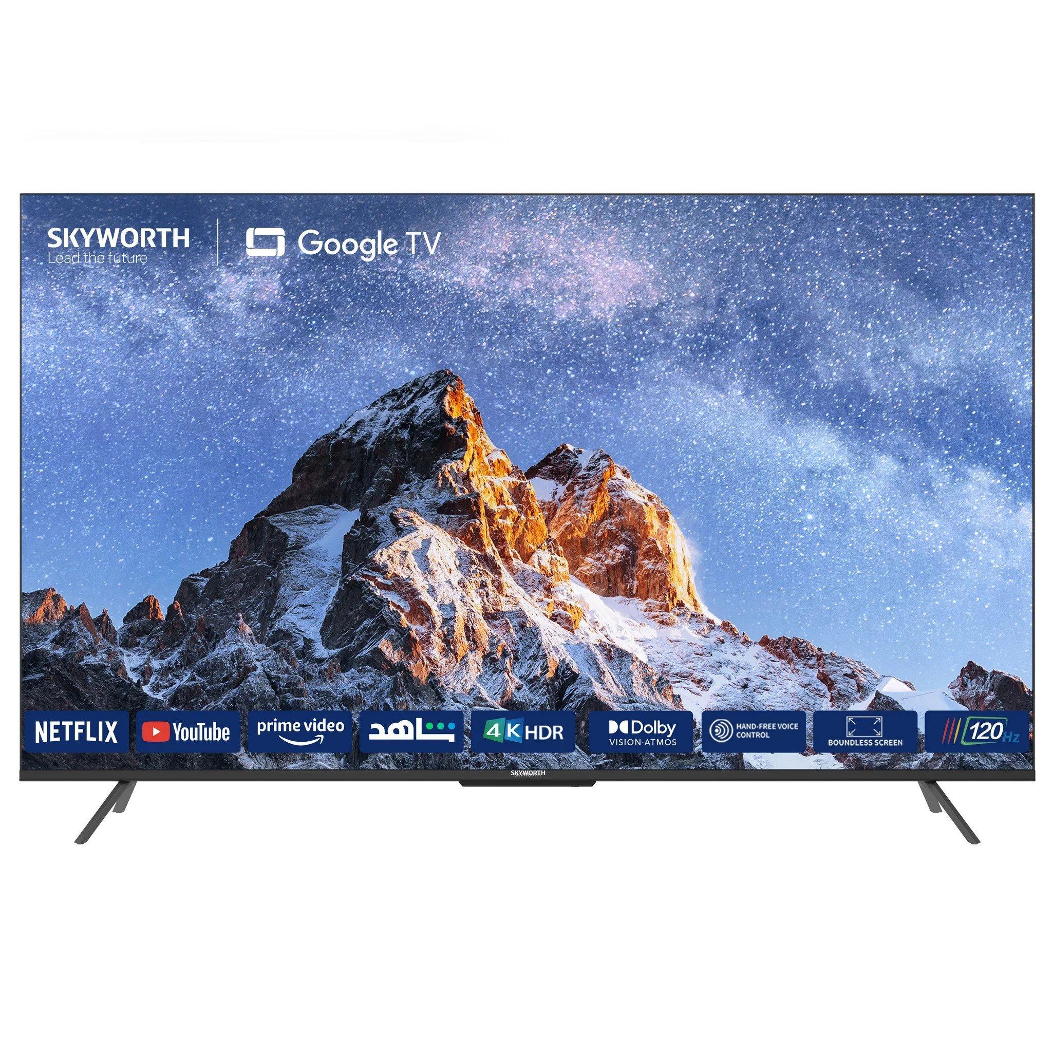 Skyworth 86 Inch 4K UHD Boundless Screen Smart Google LED TV Black