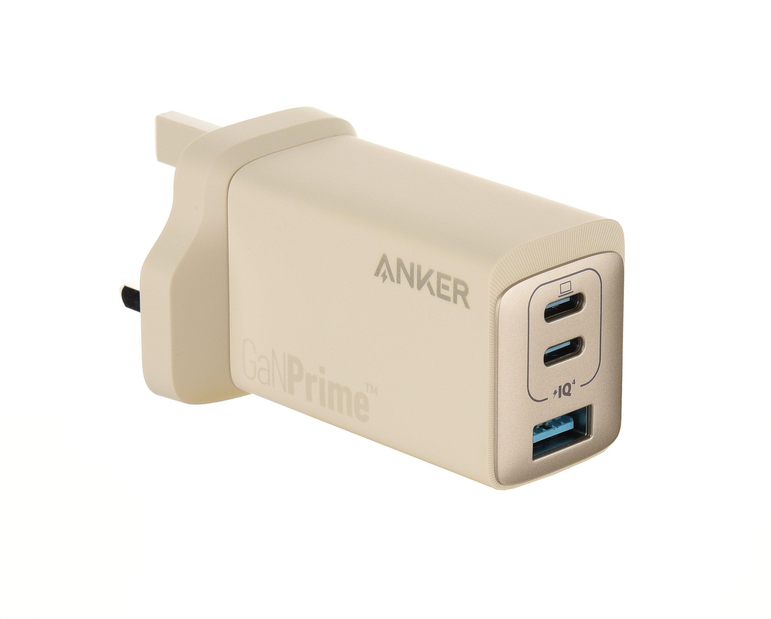 Anker 735 Wall Charger GaNPrime 65W, 3 Ports,White - eXtra