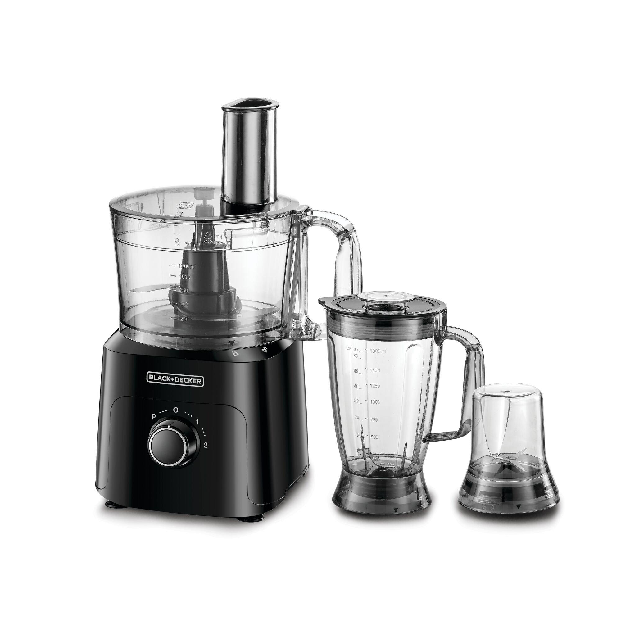 Black+Decker 5 In 1 2L 750W Food Processor Black