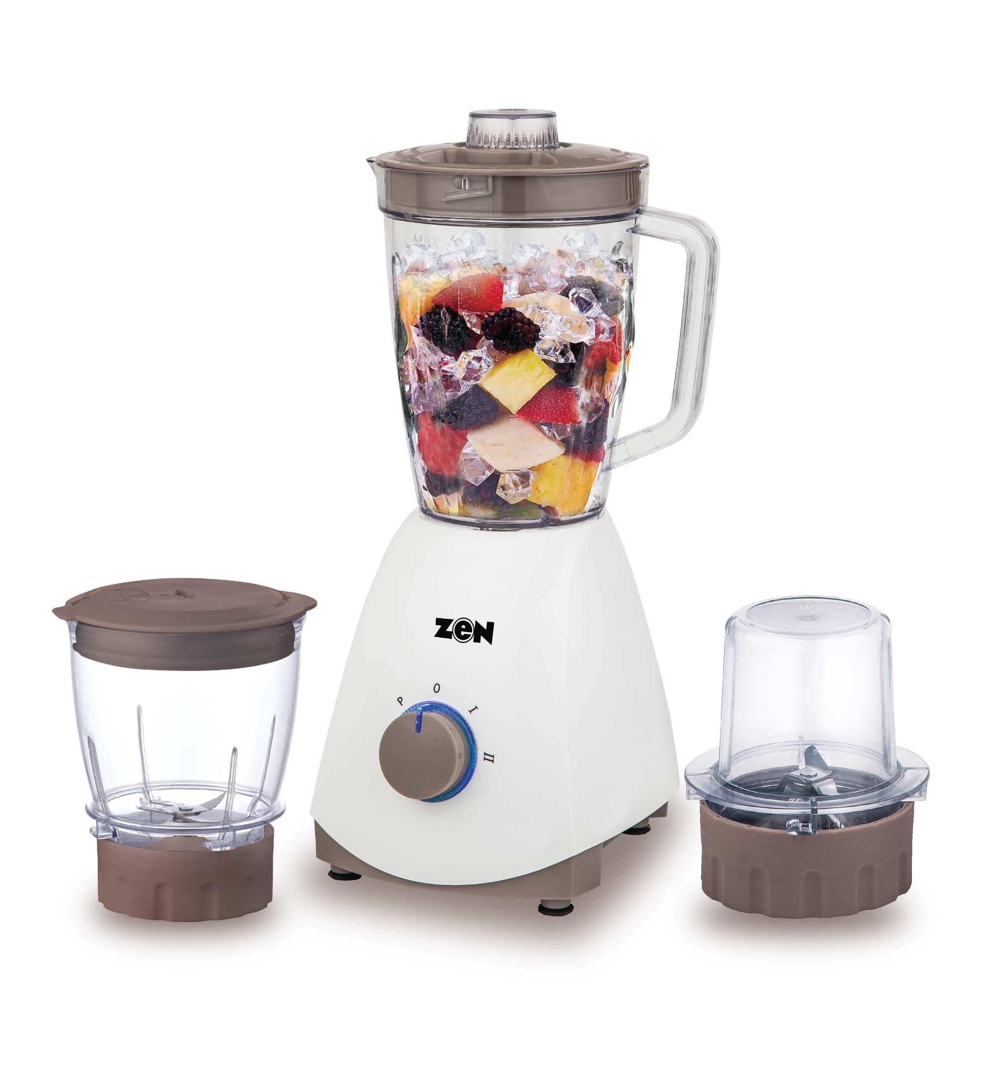 Zen, Blender Powerful , 1.6L Jar, 3 In 1, 400W , Grey/White - eXtra Bahrain