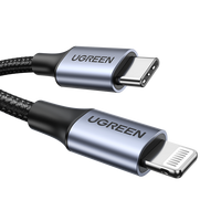 UGREEN Aluminum Shell Braided USB-C to Lightning Cable 1m, Black