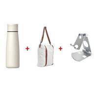 Huawei Universal Gift Pack, Stainless Steel Thermos + Canvas Bag + Mobile Holder, White