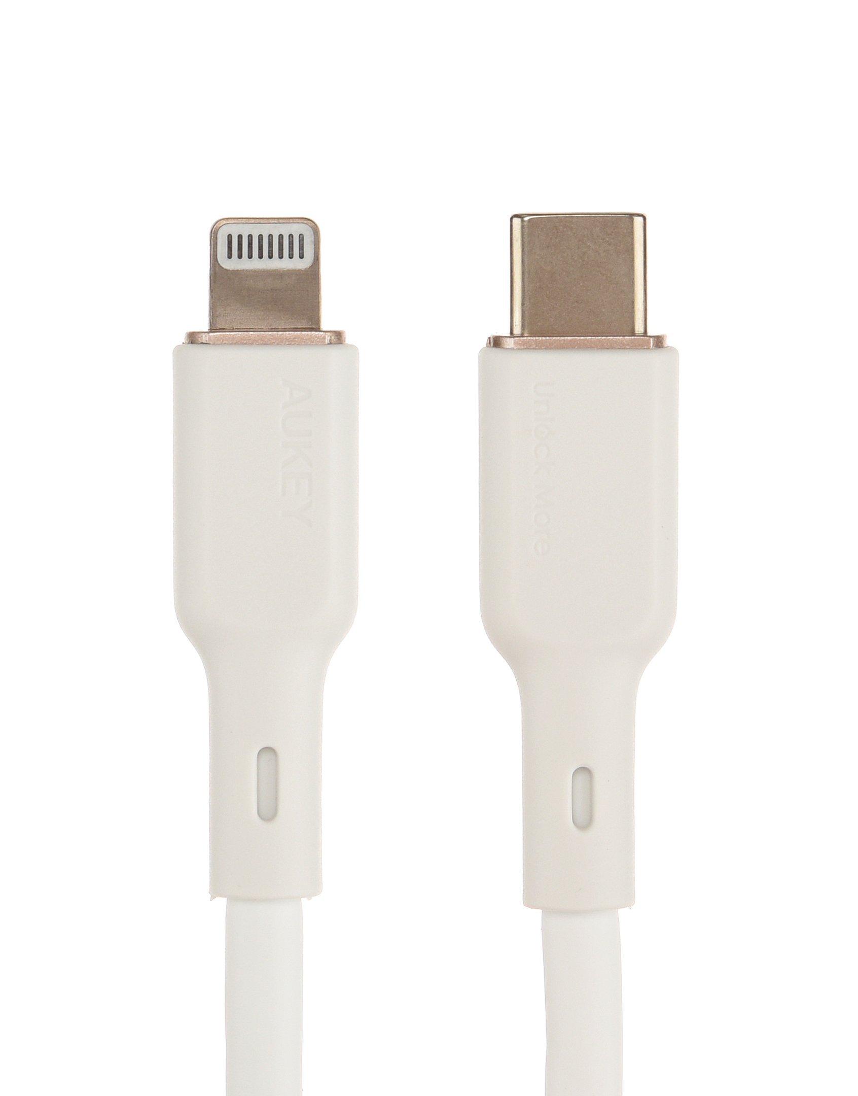 AUKEY Silicone MFI Cable Type C To Lightning 1M, White