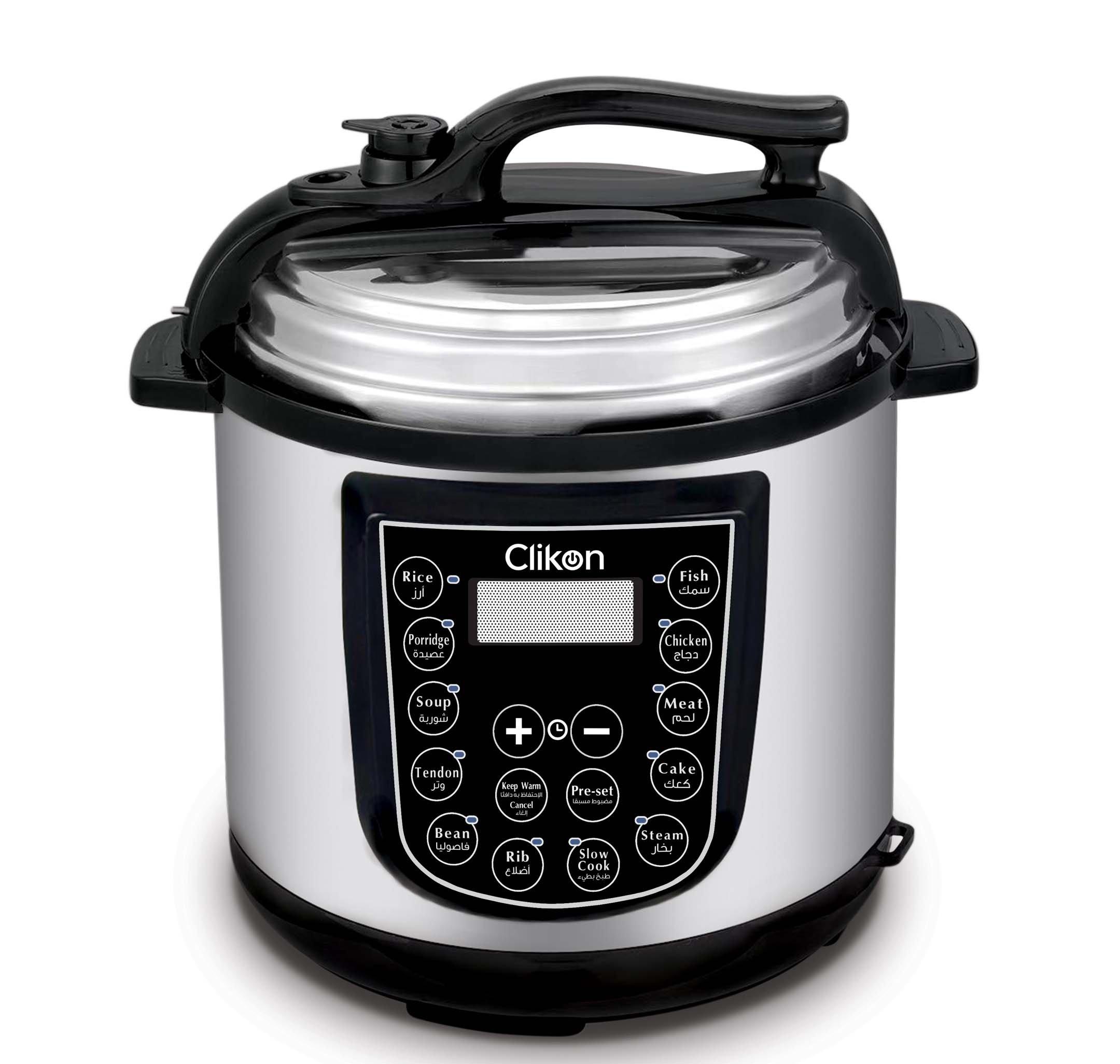 Clikon 6.0L Electric Pressure Cooker 1000W Black/Silver eXtra Bahrain