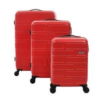 American Tourister Bricklane Set of 3Pc ABS Hard Luggage, 20/25/30 Inch, Red