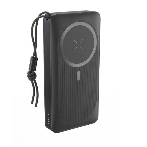 RavPower 20000mAh Magnetic Powerbank, 15Watts Wireless Charging, Black ...