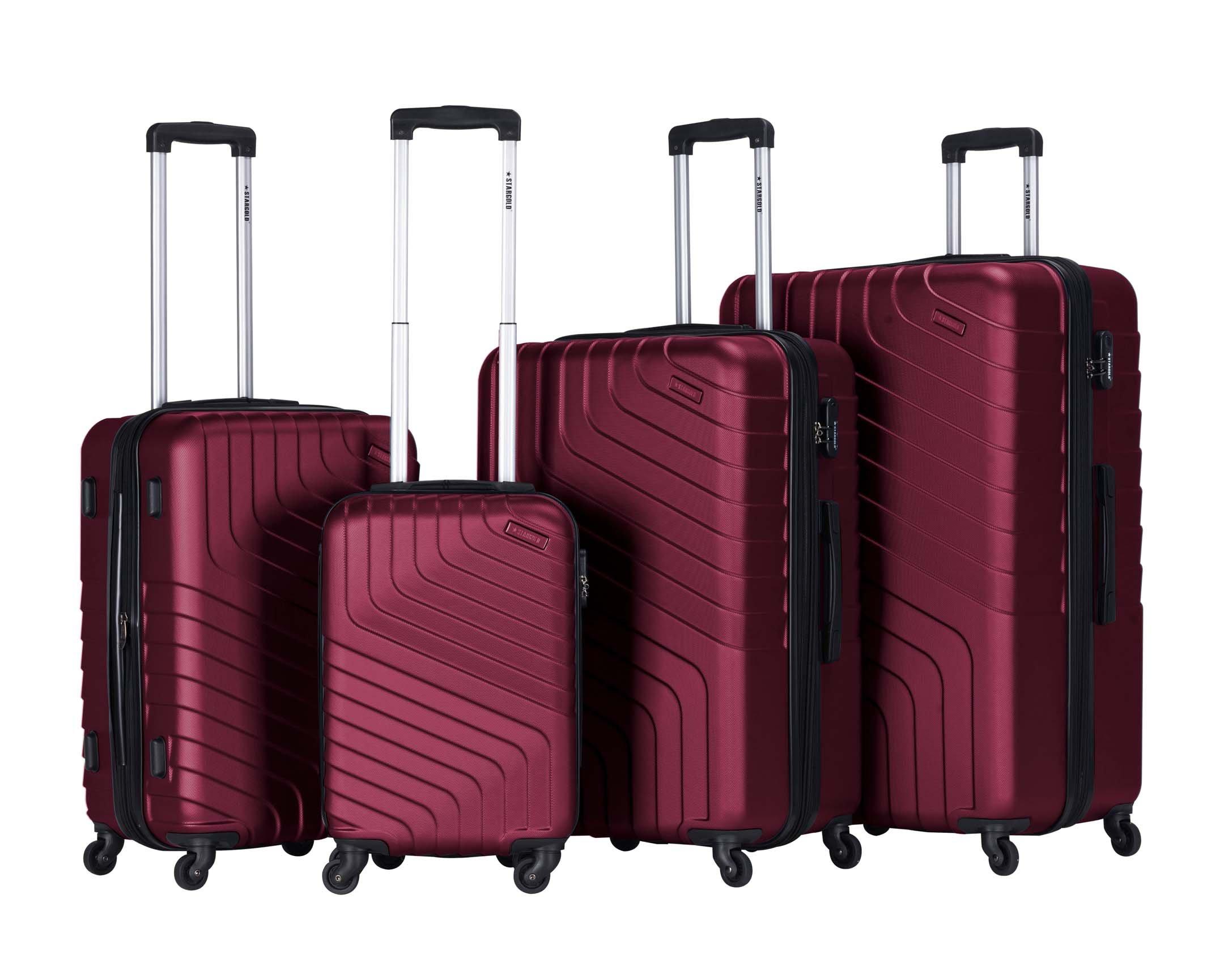 Stargold Abs Travel Trolley Case 4 Pcs Set, 32-28-24-20 Inch, Burgundy ...