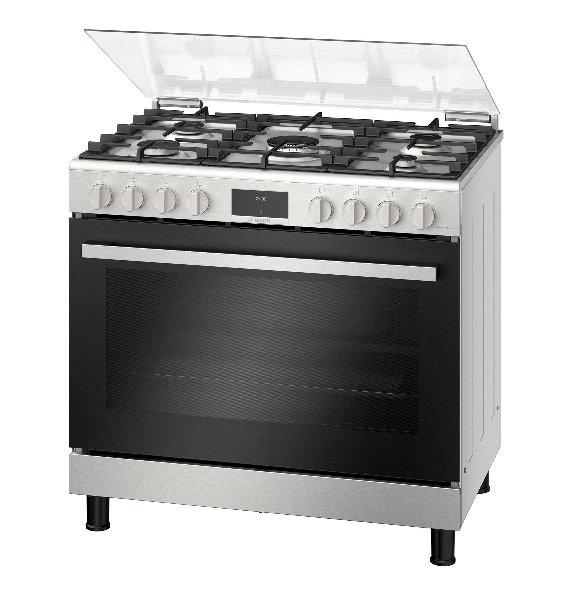 bosch Bosch HGX5h0q59m HGX5H0Q59M, Color: Black stainless steel, Control Panel: Knobs, Made In: Turkey, No Burner Hotplate: 5 Burners, Product Type: Italian Type Cooker, Safety Full Half: full safety, Timer: Digital Timer, Voltage: 220V, Type(Gas, Electric.): Gas, No(burner/hotplate): 5 Burners, Made i