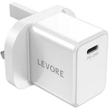 Buy Levore ,Wall Charger ,25W ,Fast Charging Adapter, White in Saudi Arabia
