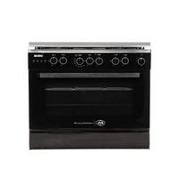 Basic Freestanding Gas Cooker, 5 Burners, 60x90, Full Safety, Black & Silver