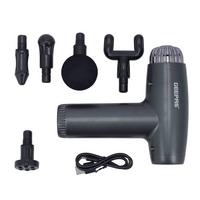Geepas 5-in-1 Rechargeable Digital Massager Massage Gun, Black