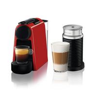 Nespresso Essenza Coffee Machine, 19 Bar, 0.6L + Aerocino Bundle, Red
