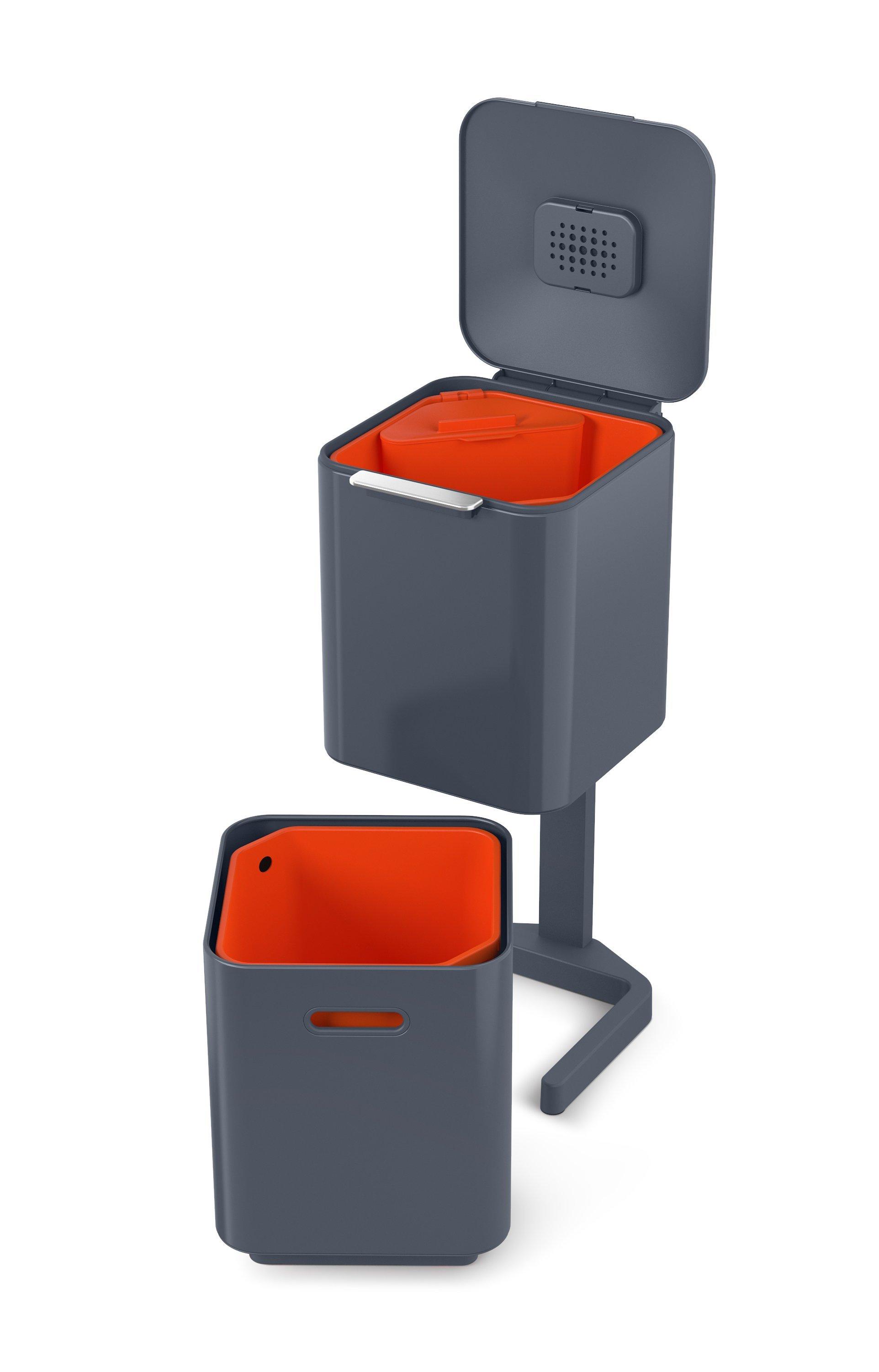 Totem Compact 40L Gray Waste & Recycling Bin