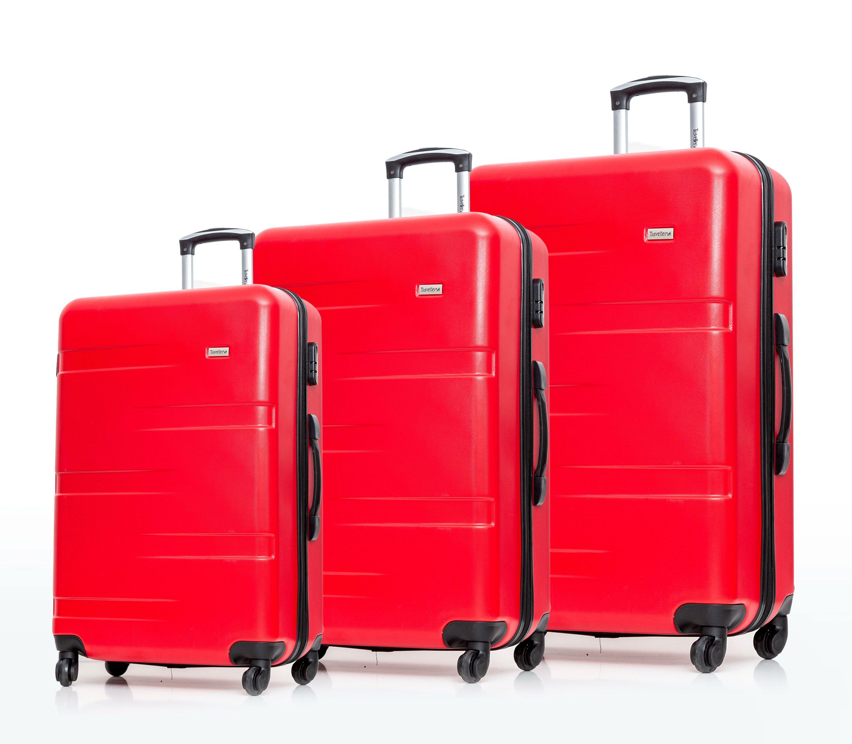 Traveller Association Set Of 3PCs ABS Luggage 4 Wheels Size 20 24 28 Inch Red eXtra Bahrain