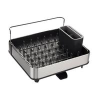 Joseph Joseph Stainless Steel Extendable Dish Rack with Drainage Spout, Knife Holder