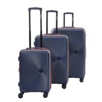 Travel Plus, Set of 3Pcs Abs Luggage Trolley Case, Size 20/26/30 Inch, Blue