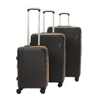 Travel Plus, Set of 3Pcs Abs Luggage Trolley Case, Size 20/26/30 Inch, Black