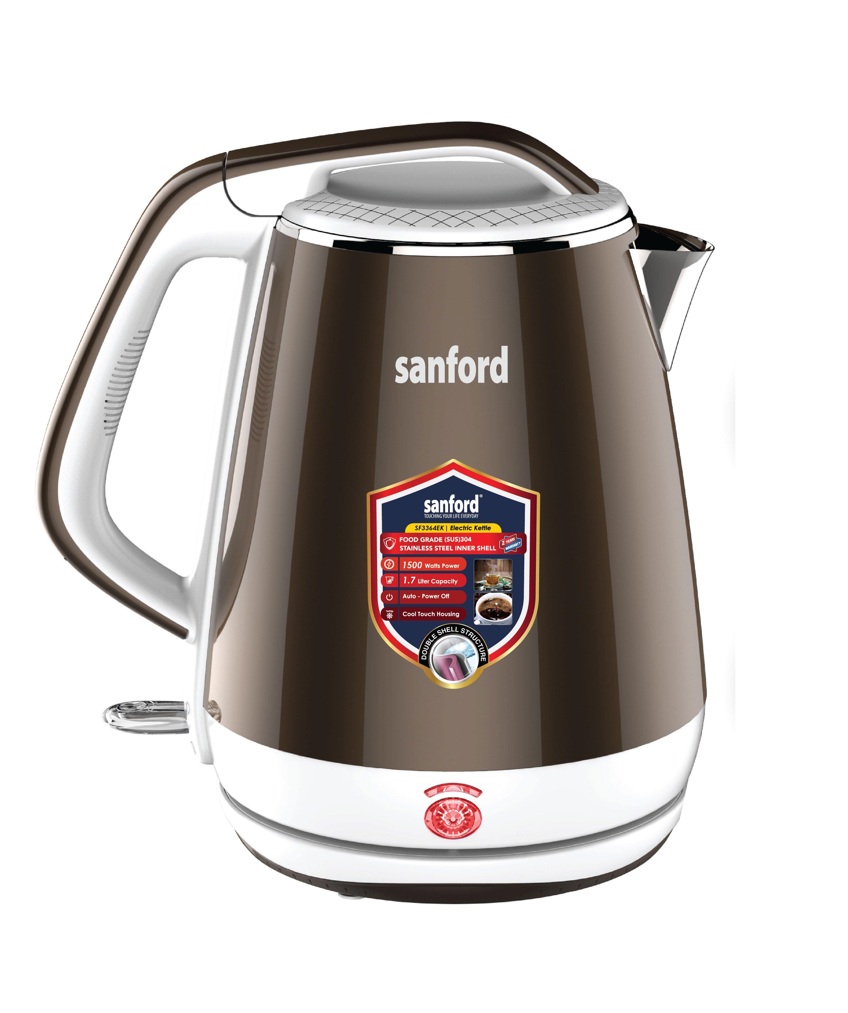 Sanford Electric Kettle 1.7L 1500W White Brown
