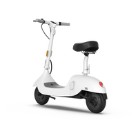 OKAI, Beetle Pro Electric Scooter with Seat 55Km Range, 25Km/H Max Speed, 350w, White