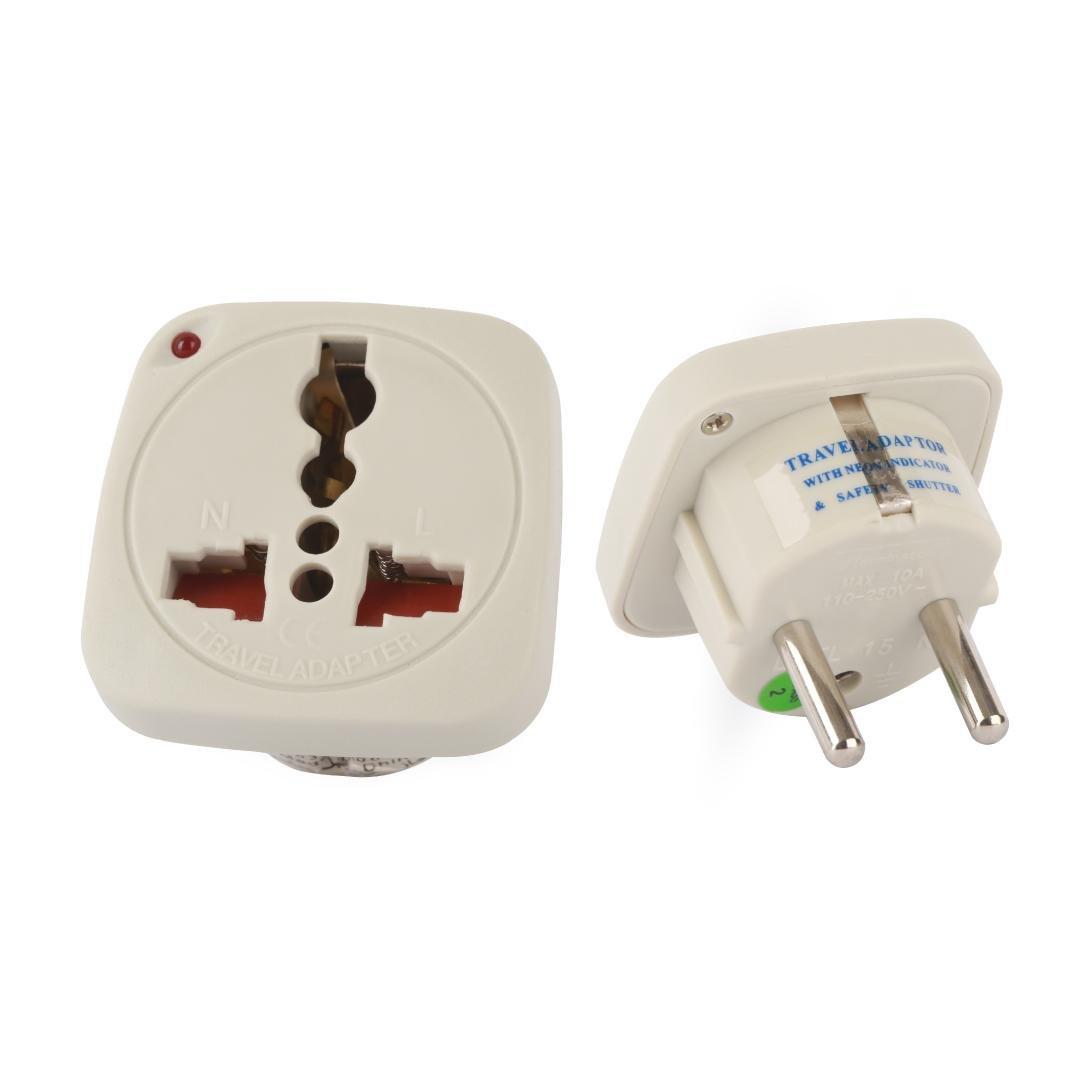 Terminator 3Way 13Amp 2Pin Universal Travel Adaptor white - eXtra Bahrain