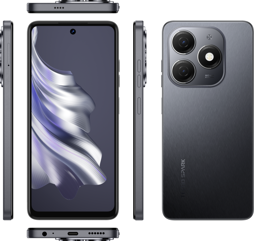 TECNO KJ5n SPARK 20, 256GB, 8GB, 4G, BLACK+ FREE CASE - eXtra Saudi