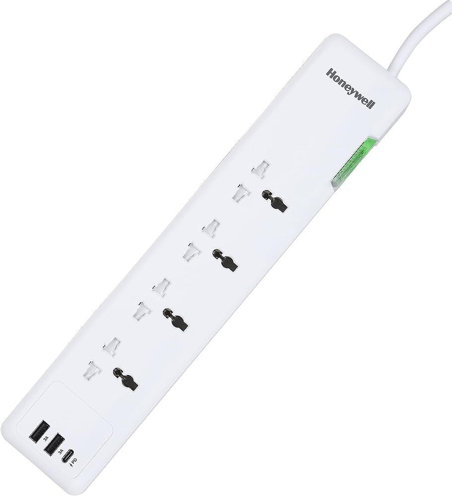 Honeywell PLATINUM 1.5m 4-Way Universal Surge Protection With 2USB BS ...