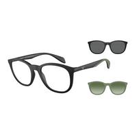 Emporio Armani Mens Eye glasses, Two Interchangeable,Black