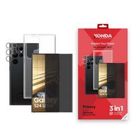 XONDA 3IN1 Samsung S24 Ultra Case,Screen Protector Privacy, Camera Lens ,Clear
