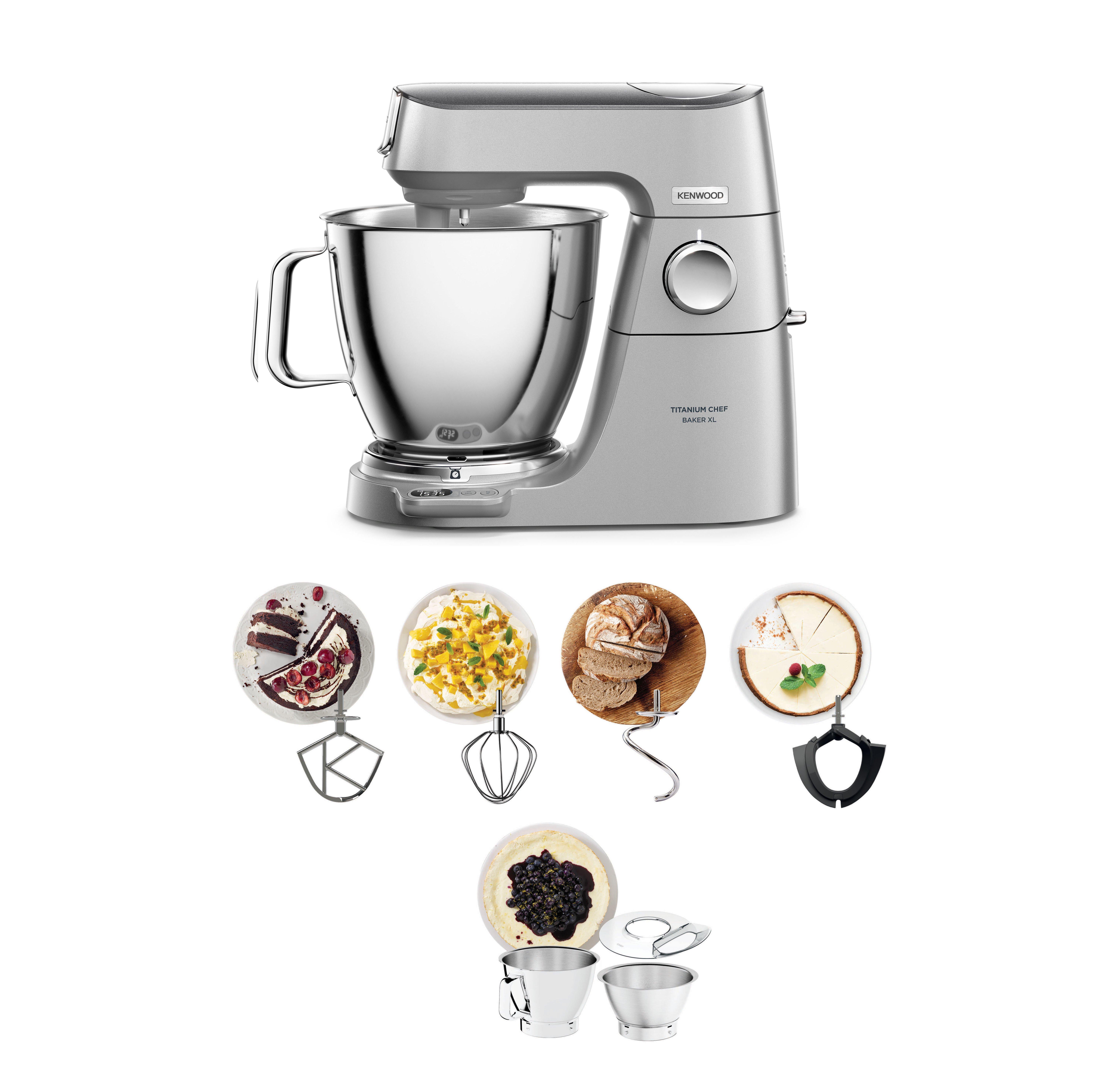 Kenwood Titanium Chef Baker XL Kitchen Machine 7L Bowl 1200W Silver Titanium eXtra