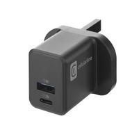 Cellularline Charger, 2 Ports, 30W, Black.