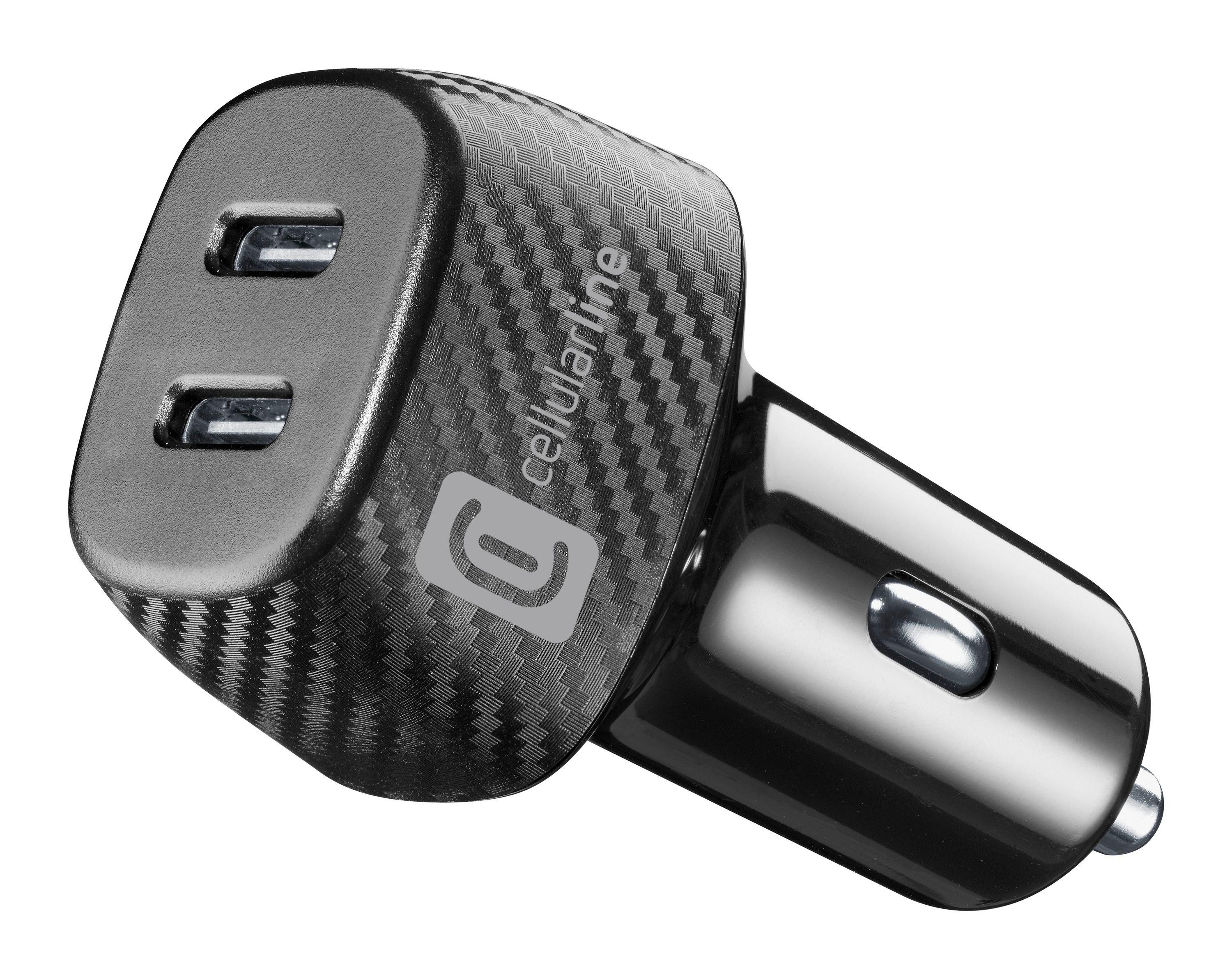 cellularline Cellularline Car Multipower Duo Car Mobile Charger Adapter With 2 Type C black 40w CBRUSB2PD40WK-BLK, Color: Black, Compatibility: USB-C, Made In: China, Type: Not Applicable, Made in: China, No
