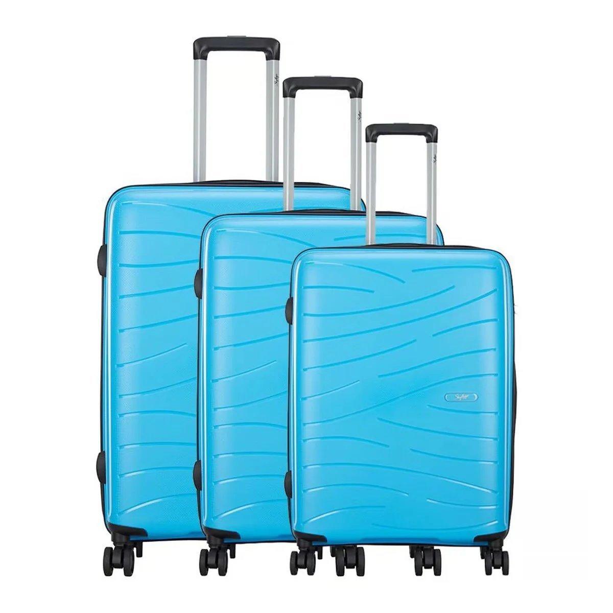 Skybags Luggage Hard Trolley 3Pcs Set 4 Wheel Blue eXtra Bahrain