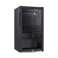 Platinum Beverage Cooler, 90 Ltrs, Mini Fridge, Glass Door, 4 Shelves, Lock & Keys, Color Black