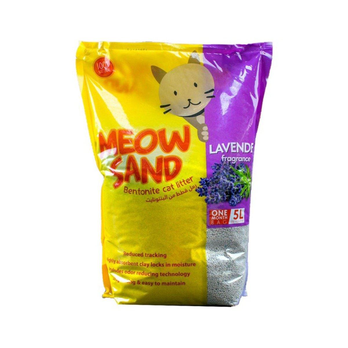 Meow Sand Bentonite Lavender Scented Cat Litter , 5 L eXtra