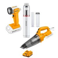 INGCO 20V Lithium-Ion Cordless Vacuum Cleaner, 3Pcs, 0.5 Ltr, Rechargeable, Orange